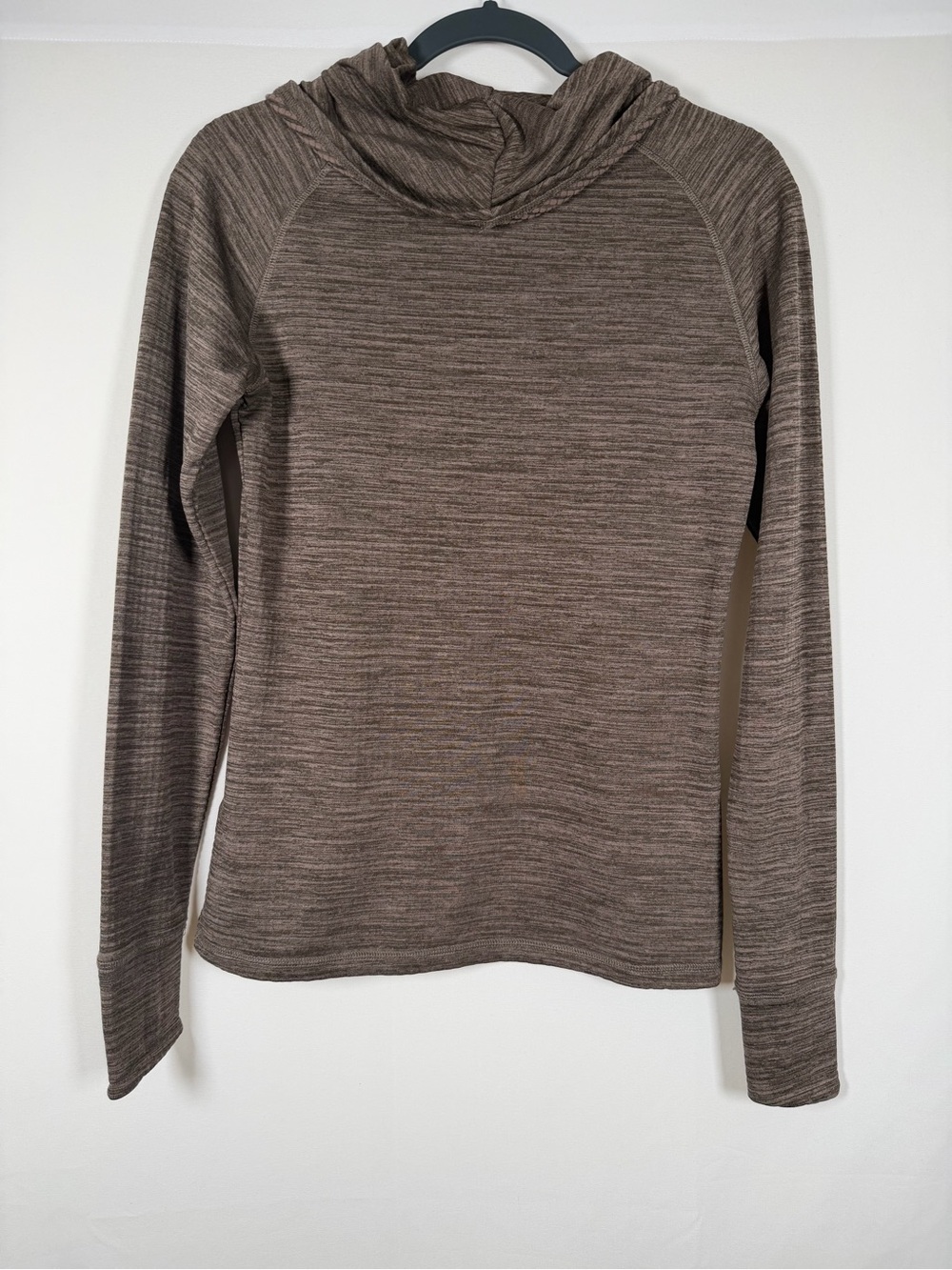 Ariat Brown Marled Gridwork Cowl Neck Top - Granola, Outdoors, Base layer - Picture 10 of 12